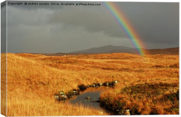 RAINBOW IN SCOTLAND Canvas Print by andrew saxton