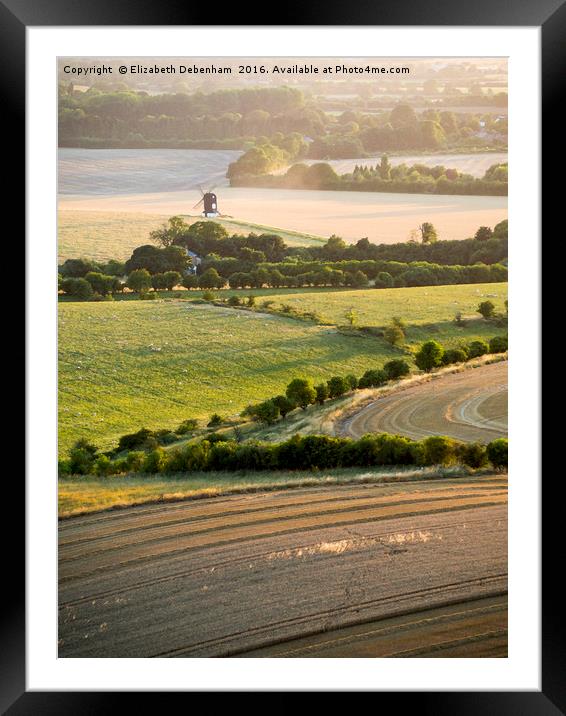 View from Ivinghoe to Pitstone Framed Mounted Print by Elizabeth Debenham