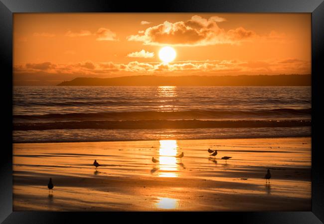 Blazing Sunset Framed Print by Purple OneTwoEight