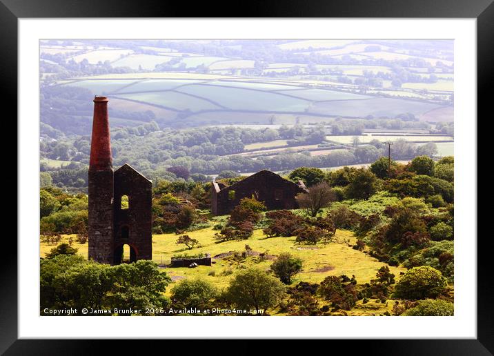Phoenix United Mine Ruins and Cornish Countryside Framed Mounted Print by James Brunker
