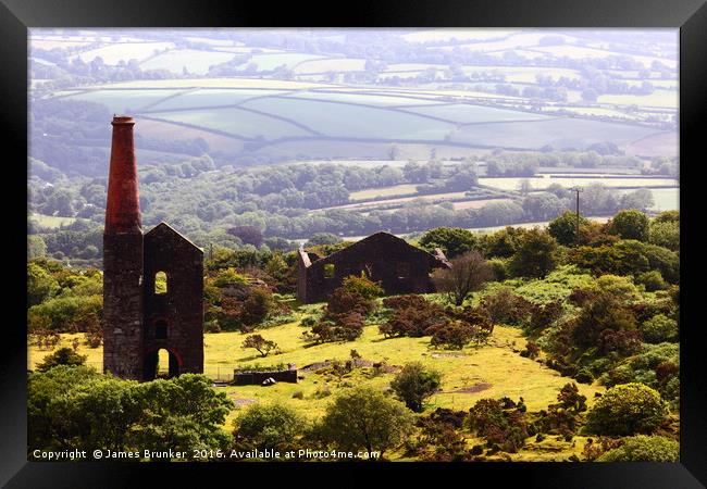 Phoenix United Mine Ruins and Cornish Countryside Framed Print by James Brunker
