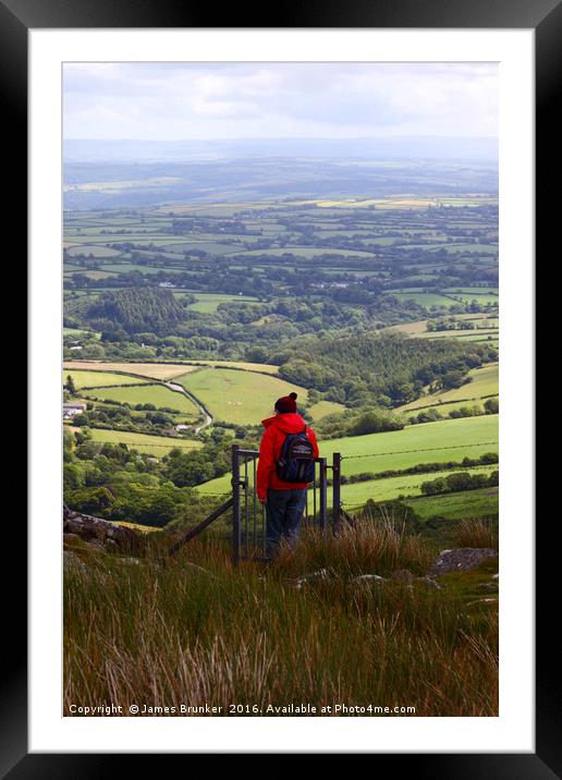 Admiring the View from Bodmin Moor Cornwall Framed Mounted Print by James Brunker