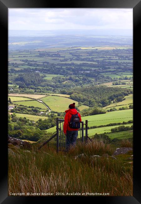 Admiring the View from Bodmin Moor Cornwall Framed Print by James Brunker