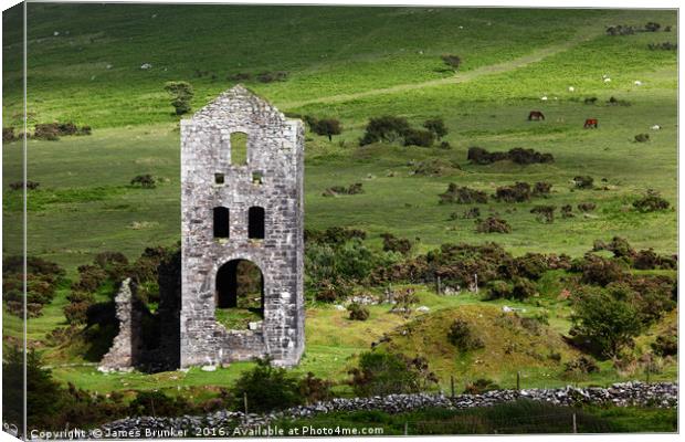 Abandoned Tin Mine near Minions Bodmin Moor Canvas Print by James Brunker