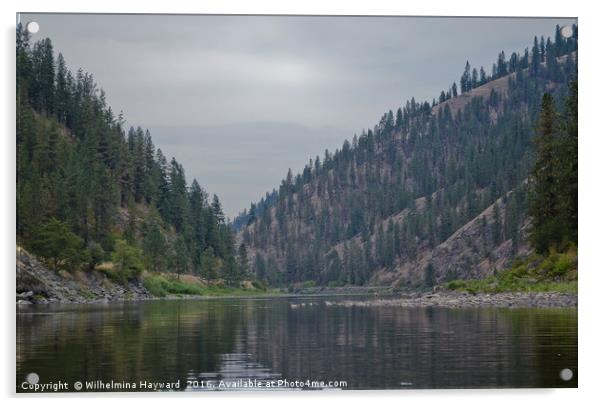 At a River Bend in Idaho Acrylic by Wilhelmina Hayward