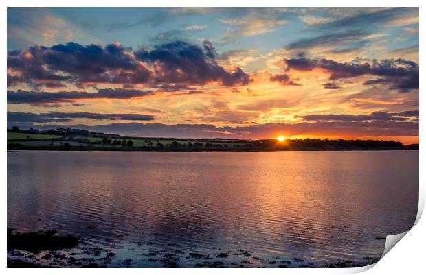 Silky sunset at Budle Bay Print by Naylor's Photography