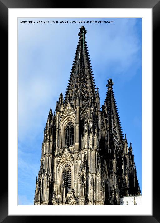 Top of Cologne Cathedral Framed Mounted Print by Frank Irwin