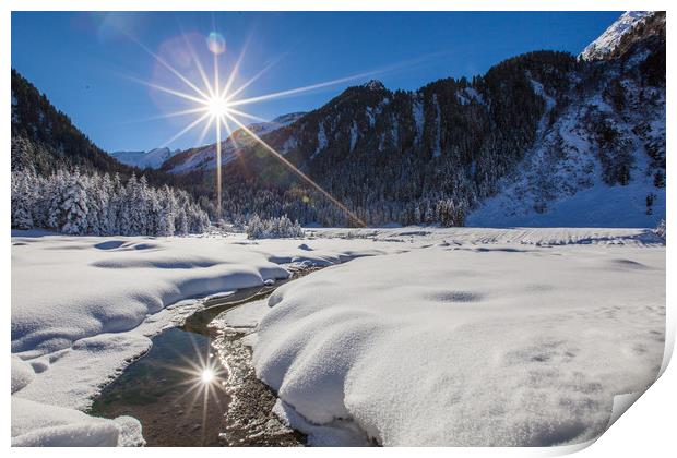 Winter creek Print by Thomas Schaeffer