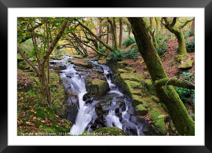 Waterfall at Shipley Bridge Framed Mounted Print by Nymm Gratton
