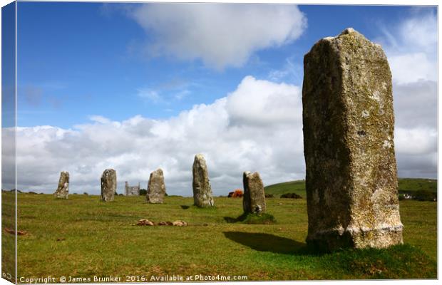 The Hurlers stone circle Bodmin Moor Cornwall Canvas Print by James Brunker