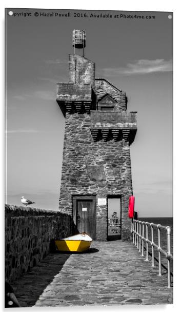 Rhenish Tower,  Lynmouth Acrylic by Hazel Powell