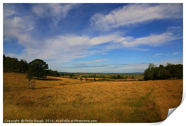 Somerset Levels View Print by Philip Gough