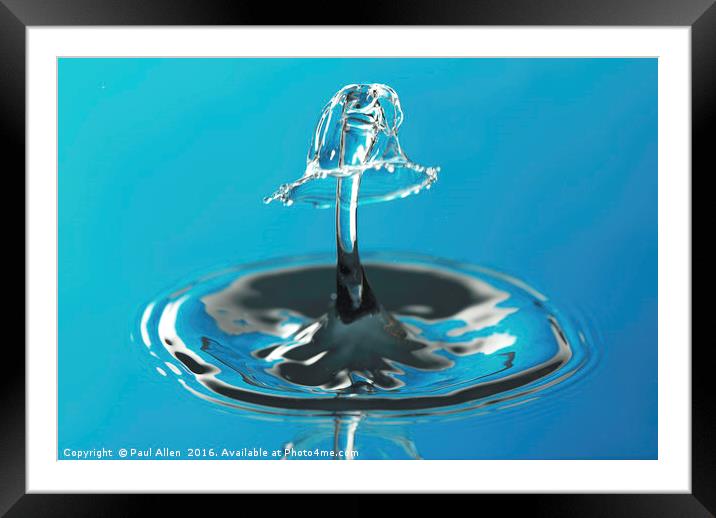 water drop collision Framed Mounted Print by Paul Allen
