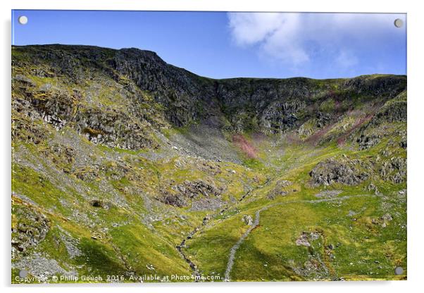 Cumbrian Rocky Land Acrylic by Philip Gough