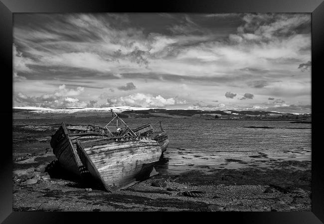 Boat Graveyard Isle of Mull Framed Print by Jacqi Elmslie