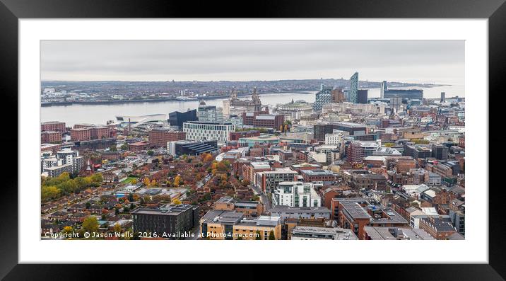 Liverpool skyline Framed Mounted Print by Jason Wells