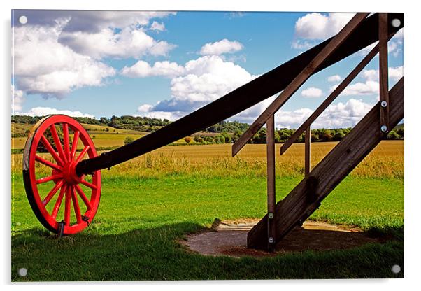 Pitstone Windmill Wheel Acrylic by Ian Jeffrey