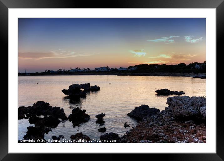 Cala'n Bosch Sunset Framed Mounted Print by Gwil Roberts