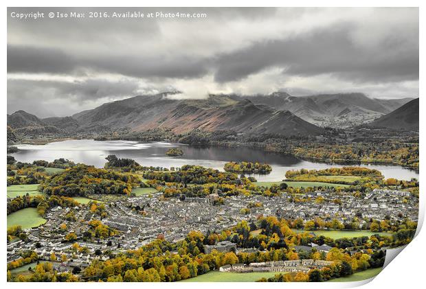 Over Looking Autumn In Keswick, Lake District Print by The Tog