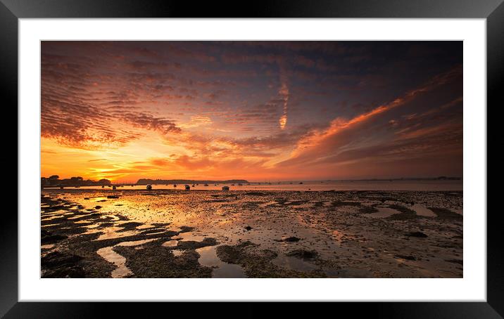 Tide going out at Sunset Framed Mounted Print by Jennie Franklin