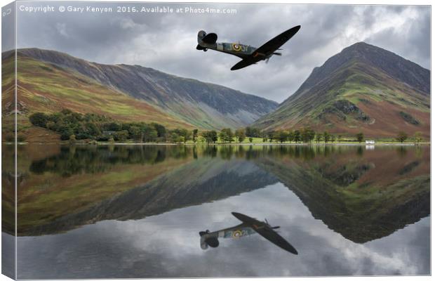 Spitfire Over Buttermere Canvas Print by Gary Kenyon