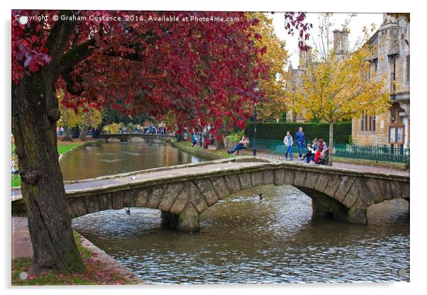 Bourton on the Water Acrylic by Graham Custance