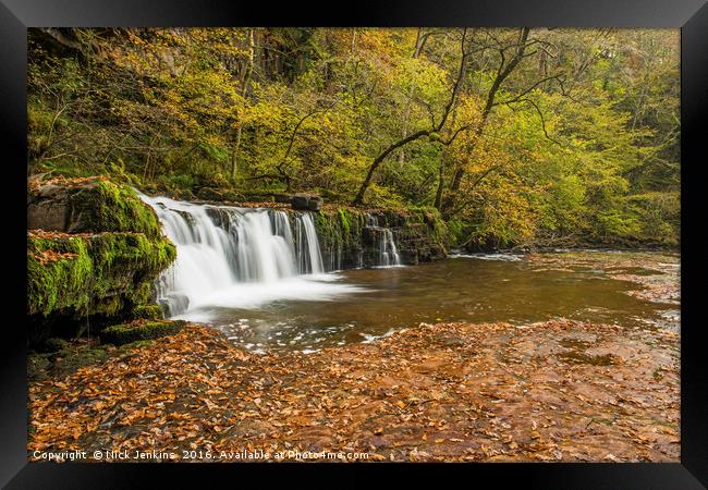 Lower Ddwli Waterfall River Neath south Wales Framed Print by Nick Jenkins