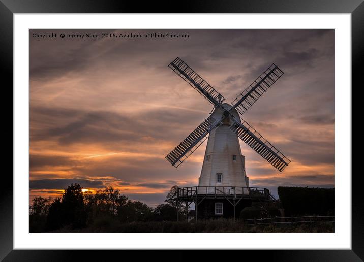 Iconic Kentish Windmill at Twilight Framed Mounted Print by Jeremy Sage