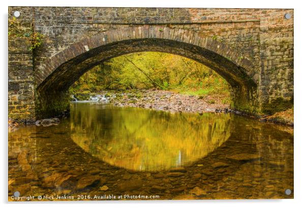 Pont Melin Fach Bridge Vale of Neath south Wales Acrylic by Nick Jenkins