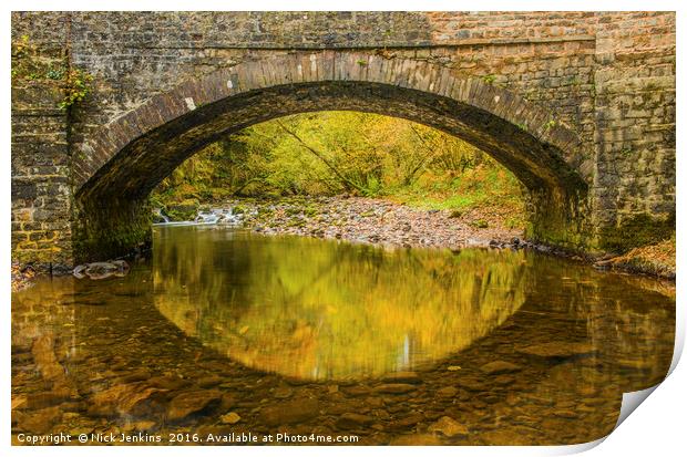 Pont Melin Fach Bridge Vale of Neath south Wales Print by Nick Jenkins