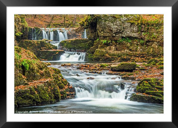 Below the Horseshoe Falls Vale of Neath Waterfalls Framed Mounted Print by Nick Jenkins