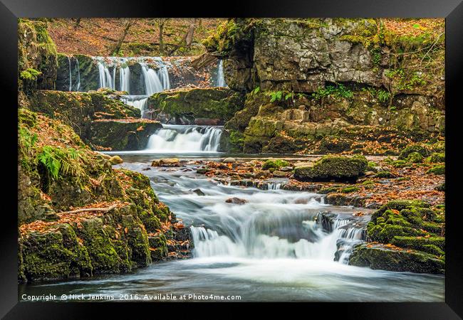 Below the Horseshoe Falls Vale of Neath Waterfalls Framed Print by Nick Jenkins