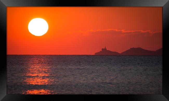 Mumbles Sunset Framed Print by Purple OneTwoEight
