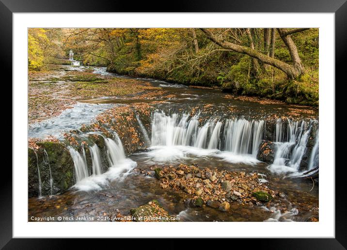 The Horseshoe Falls River Neath south Wales  Framed Mounted Print by Nick Jenkins