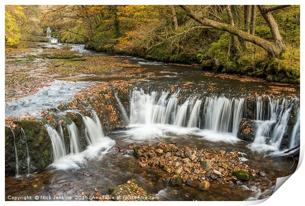 The Horseshoe Falls River Neath south Wales  Print by Nick Jenkins