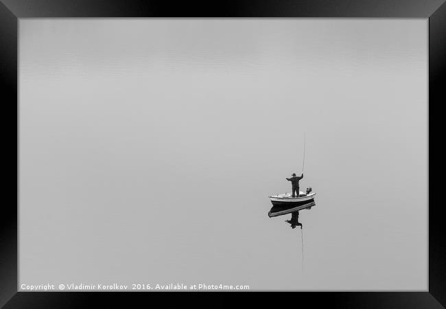 A lonely fisherman Framed Print by Vladimir Korolkov