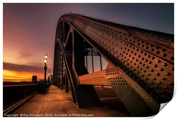 Sunrise on the Tyne Bridge Print by Ray Pritchard