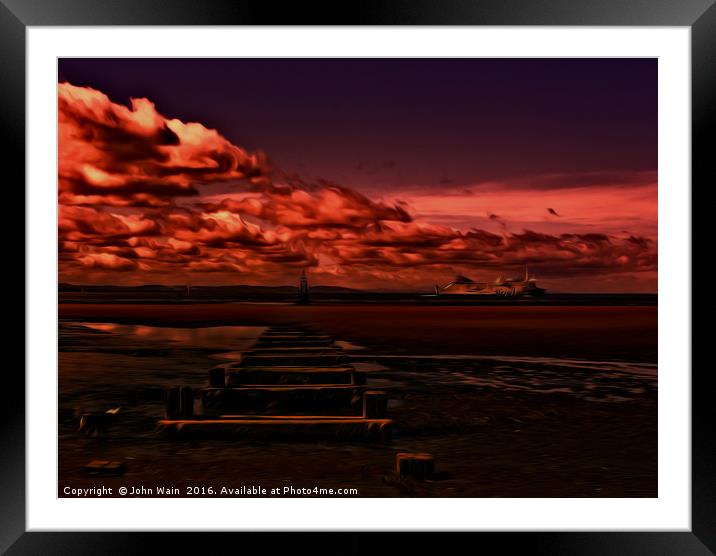 Passing Another Place (Digital Art) Framed Mounted Print by John Wain