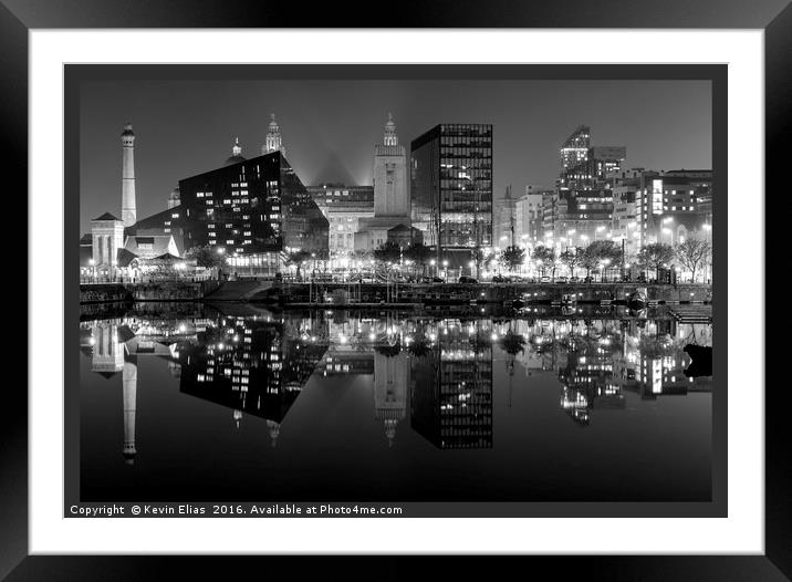 Serene Canning Dock Reflections Framed Mounted Print by Kevin Elias