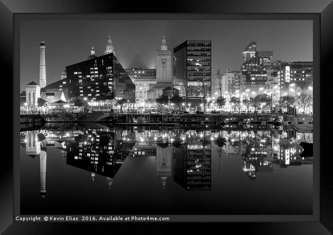 Serene Canning Dock Reflections Framed Print by Kevin Elias