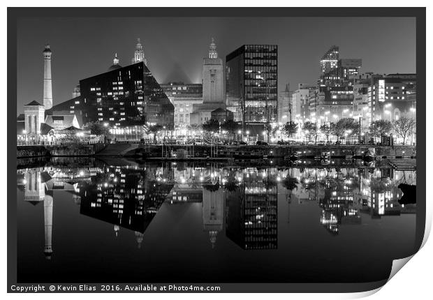 Serene Canning Dock Reflections Print by Kevin Elias
