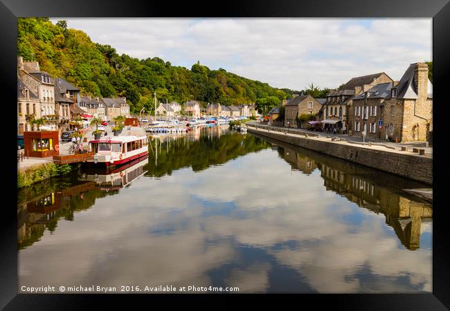 Dinan Port,Brittany ,France Framed Print by michael Bryan