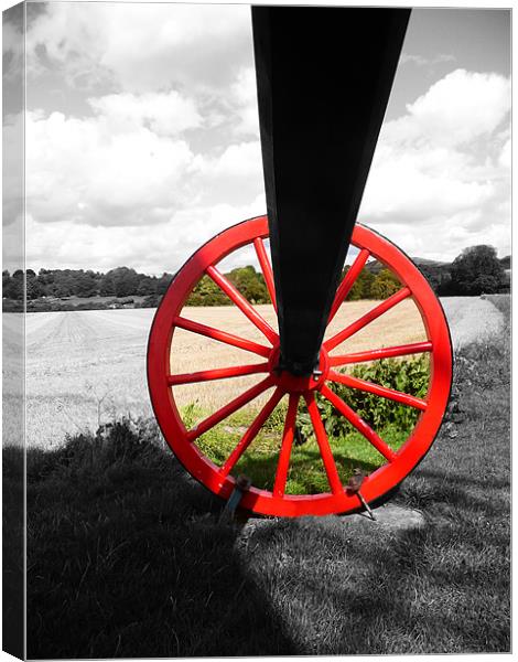 Pitstone Windmill Wheel Canvas Print by Ian Jeffrey