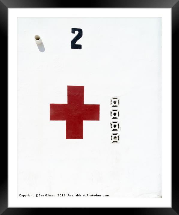 Red Cross Framed Mounted Print by Ian Gibson