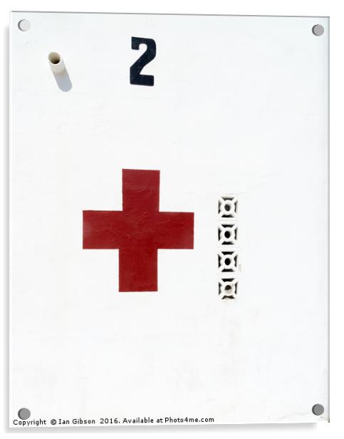 Red Cross Acrylic by Ian Gibson