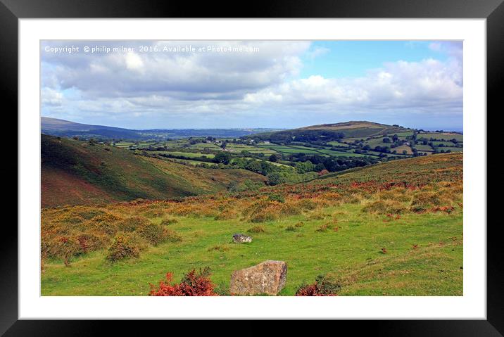 Across Dartmoor Framed Mounted Print by philip milner