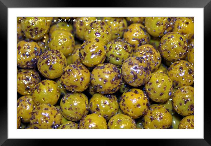 Green Marbles  Framed Mounted Print by philip milner