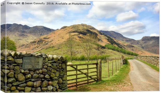 En route To Bowfell Canvas Print by Jason Connolly