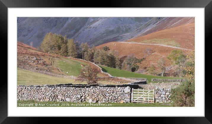 Autumn colours in the English Lake District Framed Mounted Print by Alan Crawford