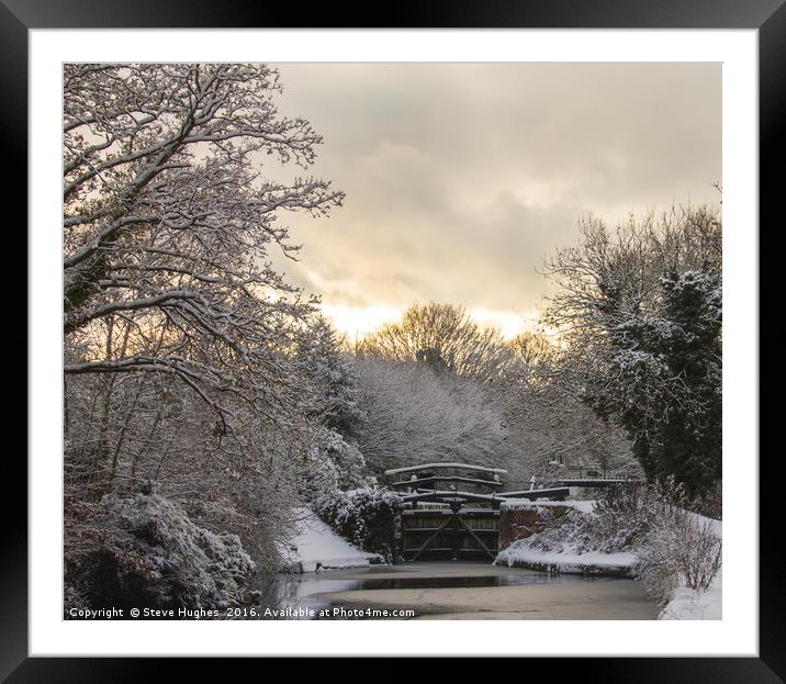 Winter on the Basingstoke Canal Framed Mounted Print by Steve Hughes